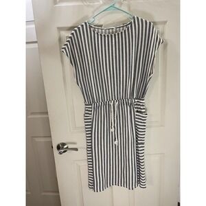 Camaieu Knee Length Cap Sleeve Women's Dress With Pockets, Beach, Preppy 8-10